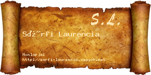 Sárfi Laurencia névjegykártya